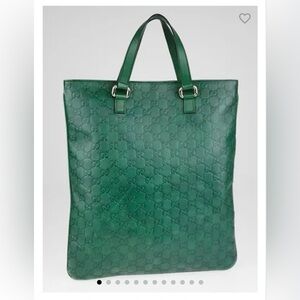 Gucci Emerald Green Guccissima Slim Tote